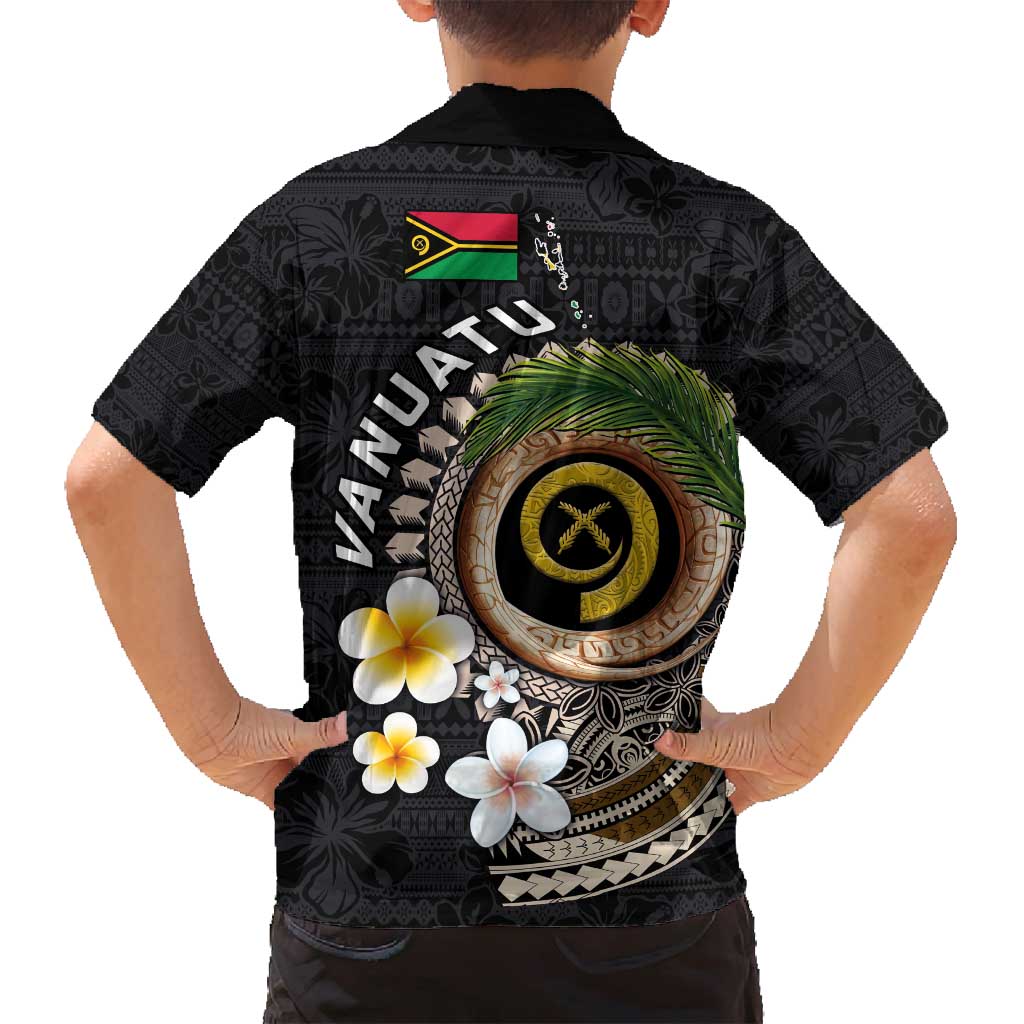 Vanuatu Independence Day Family Matching Off Shoulder Maxi Dress and Hawaiian Shirt Melanesian Tribal Pig Tusk with Tropical Plants