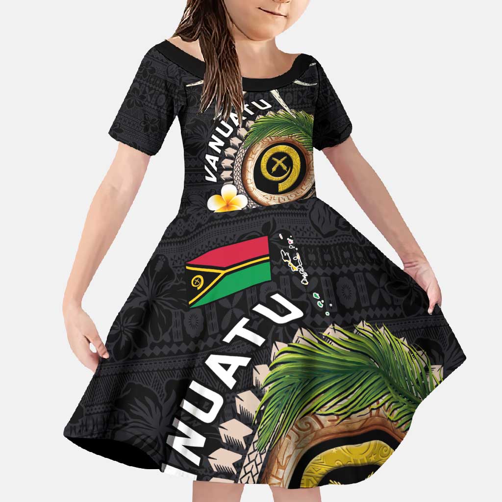 Vanuatu Independence Day Family Matching Summer Maxi Dress and Hawaiian Shirt Melanesian Tribal Pig Tusk with Tropical Plants