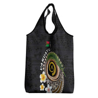 Vanuatu Independence Day Grocery Bag Melanesian Tribal Pig Tusk with Tropical Plants