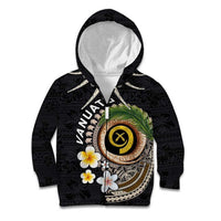 Vanuatu Independence Day Kid Hoodie Melanesian Tribal Pig Tusk with Tropical Plants