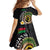 Vanuatu Independence Day Kid Short Sleeve Dress Melanesian Tribal Pig Tusk with Tropical Plants