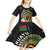 Vanuatu Independence Day Kid Short Sleeve Dress Melanesian Tribal Pig Tusk with Tropical Plants