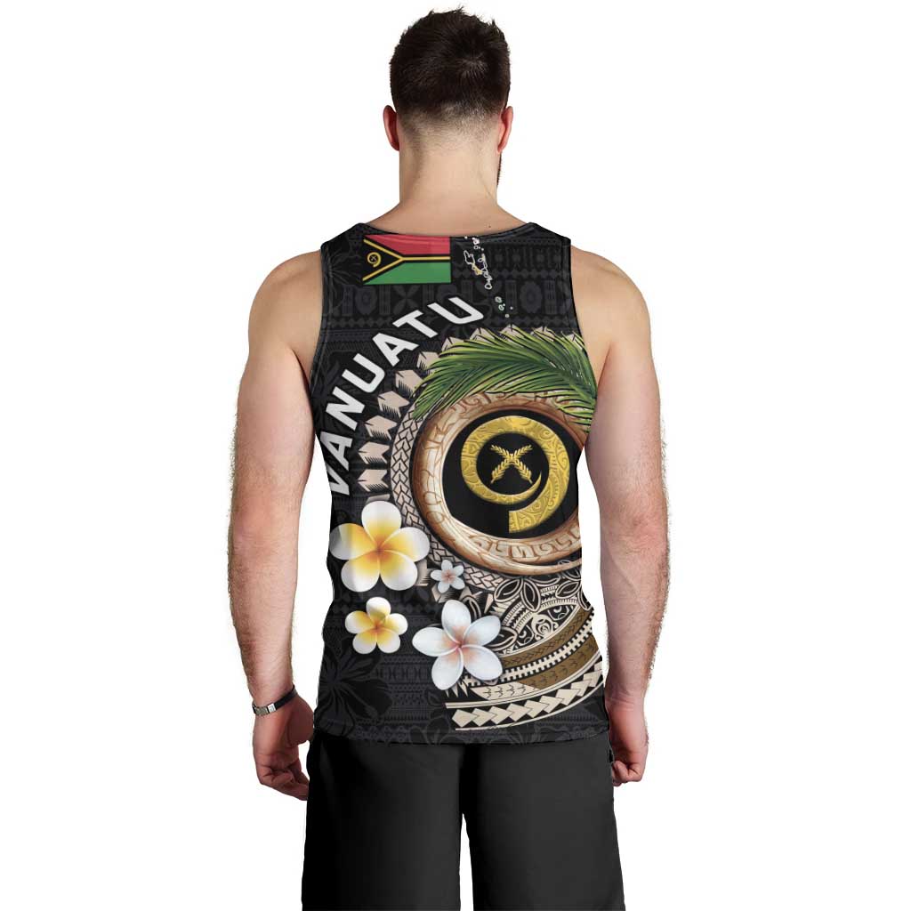 Vanuatu Independence Day Men Tank Top Melanesian Tribal Pig Tusk with Tropical Plants