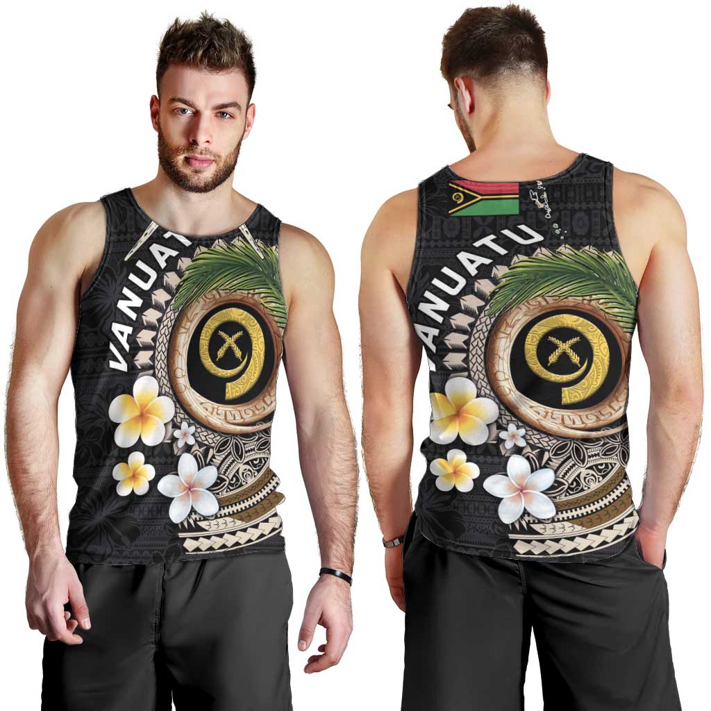 Vanuatu Independence Day Men Tank Top Melanesian Tribal Pig Tusk with Tropical Plants