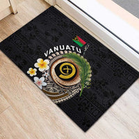 Vanuatu Independence Day Rubber Doormat Melanesian Tribal Pig Tusk with Tropical Plants