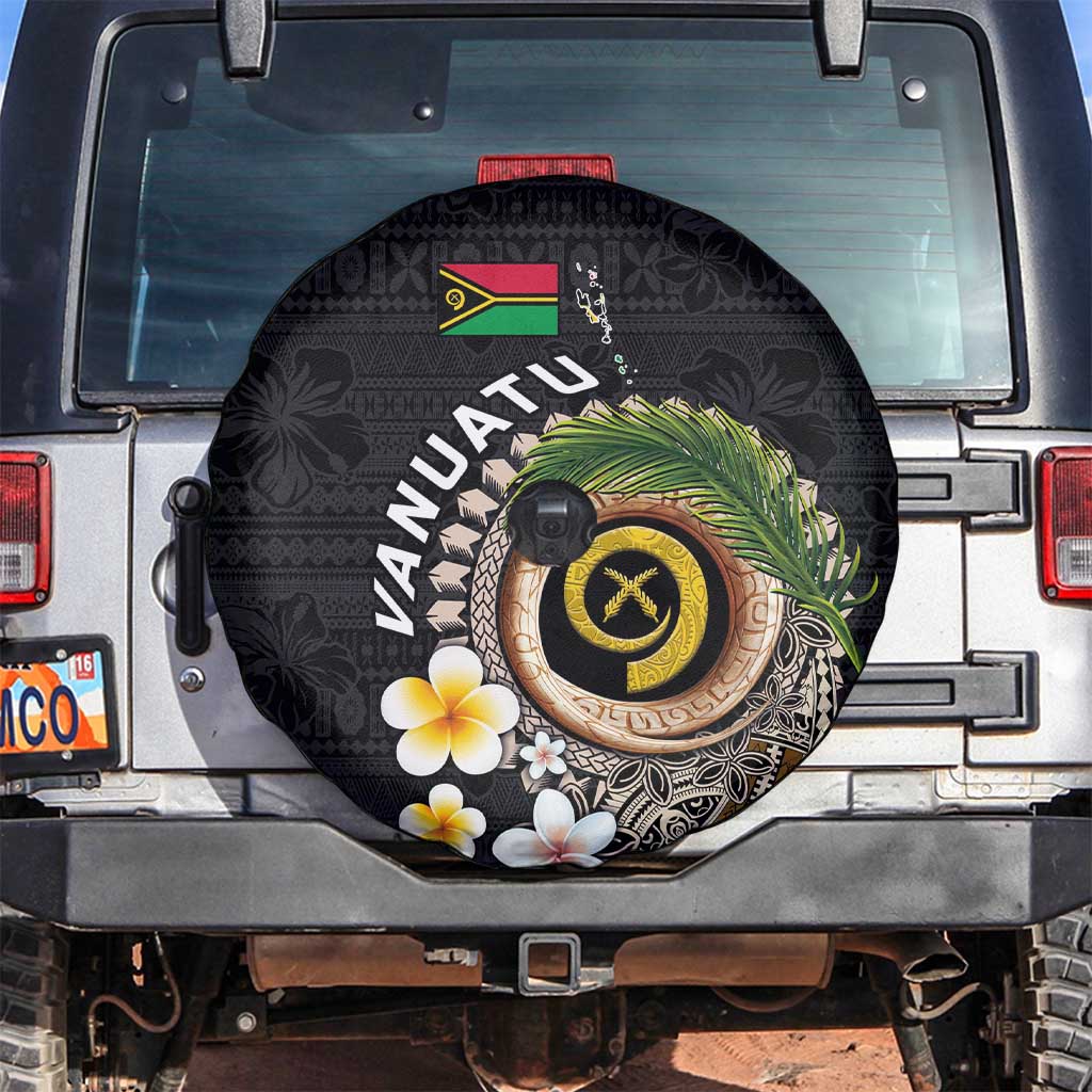 Vanuatu Independence Day Spare Tire Cover Melanesian Tribal Pig Tusk with Tropical Plants
