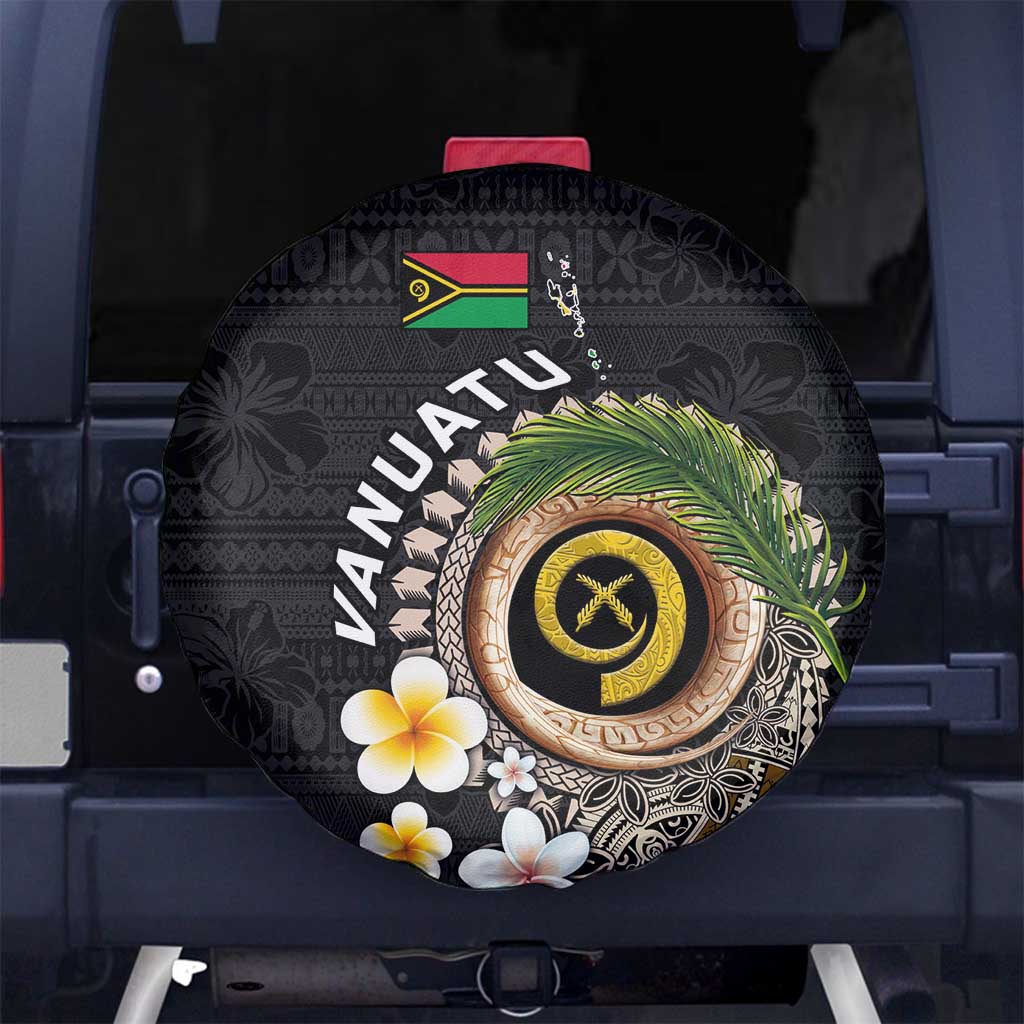 Vanuatu Independence Day Spare Tire Cover Melanesian Tribal Pig Tusk with Tropical Plants