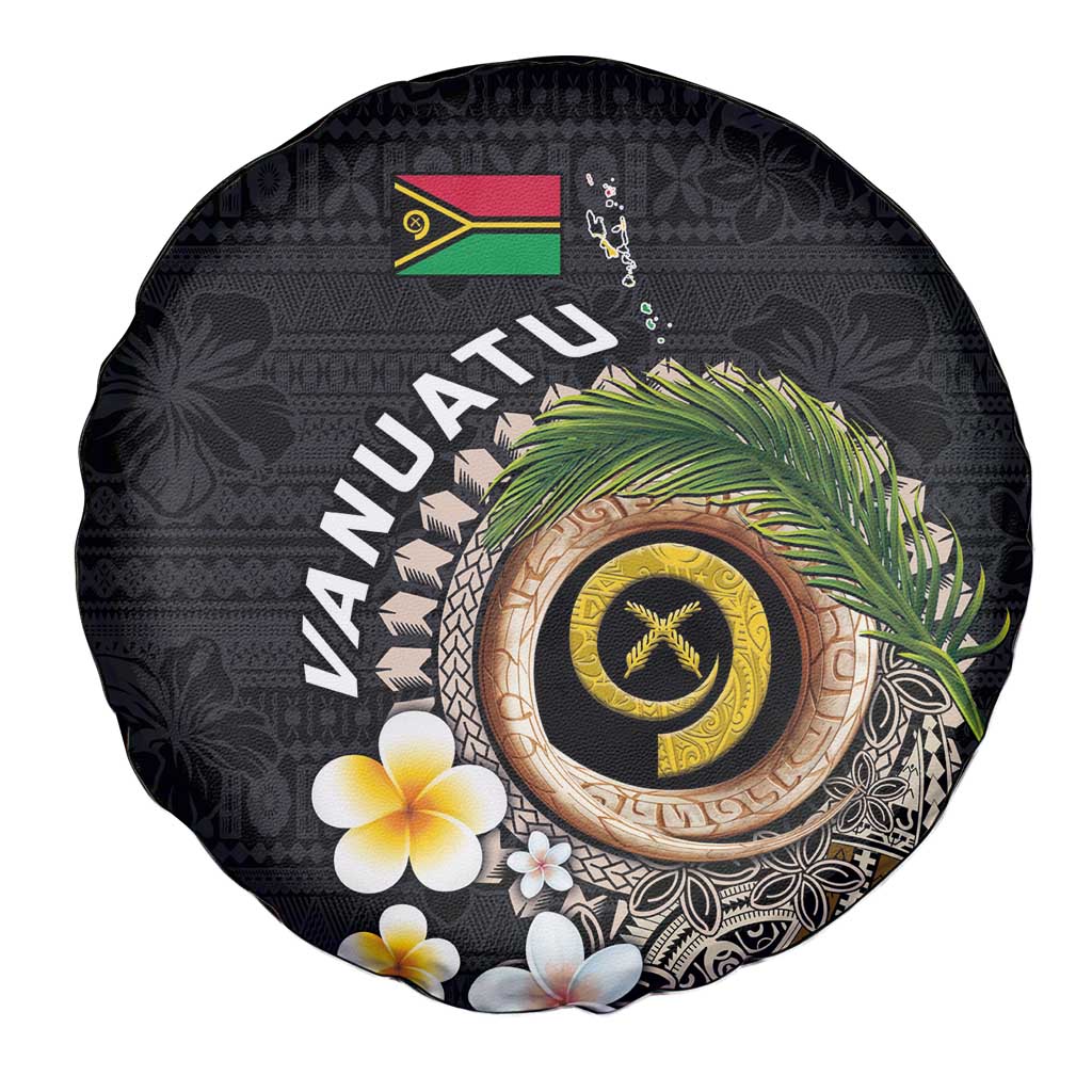 Vanuatu Independence Day Spare Tire Cover Melanesian Tribal Pig Tusk with Tropical Plants