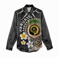 Vanuatu Independence Day Women Casual Shirt Melanesian Tribal Pig Tusk with Tropical Plants