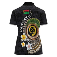 Vanuatu Independence Day Women Polo Shirt Melanesian Tribal Pig Tusk with Tropical Plants