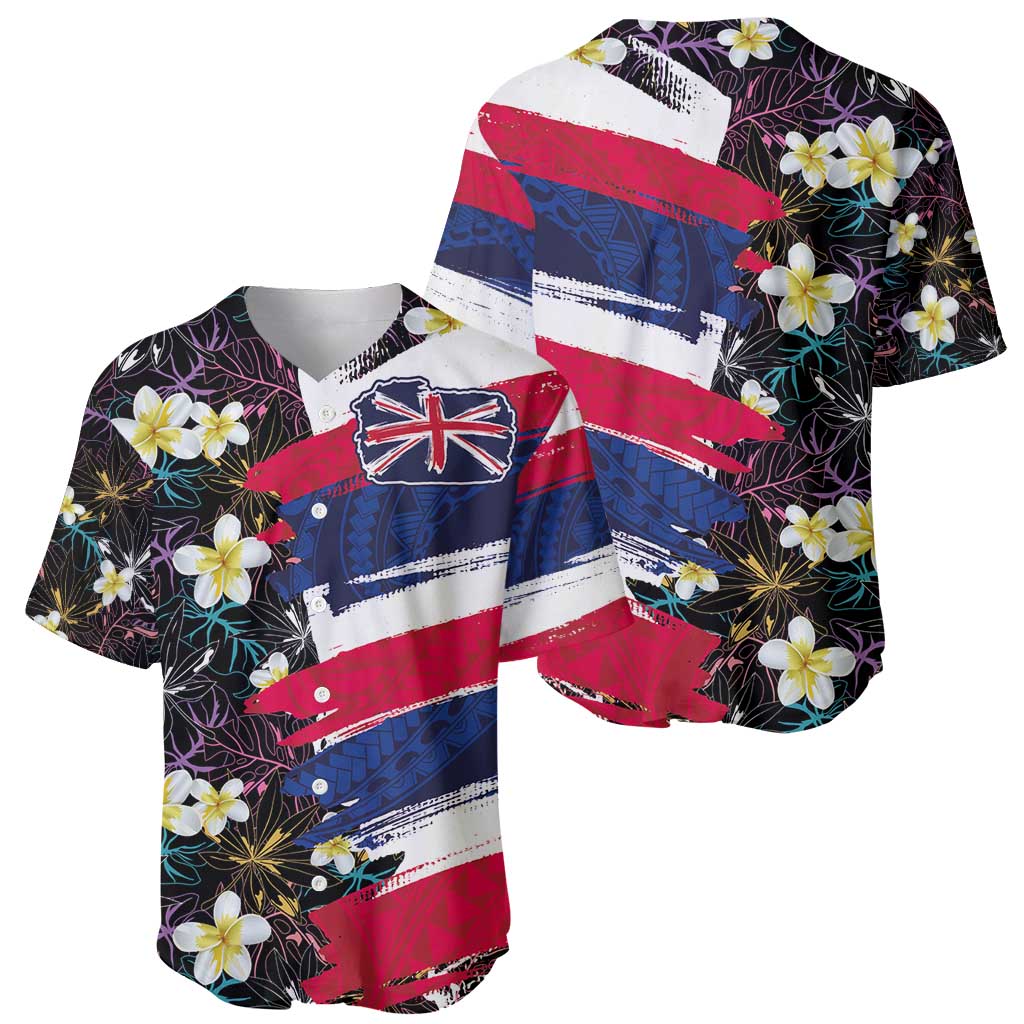 Hawaiian Flag Day Baseball Jersey Tropical Flowers and Leaves LT03 - Polynesian Pride