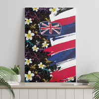 Hawaiian Flag Day Canvas Wall Art Tropical Flowers and Leaves