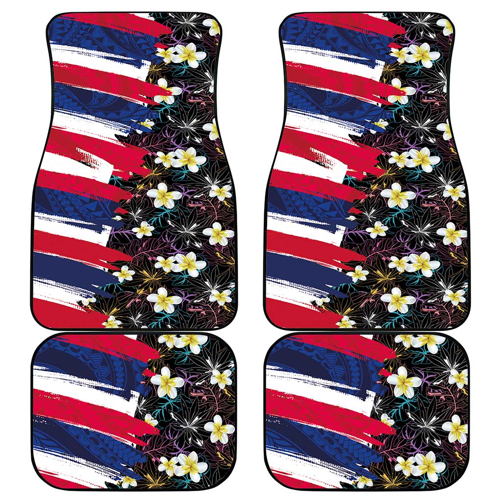 Hawaiian Flag Day Car Mats Tropical Flowers and Leaves