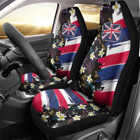 Hawaiian Flag Day Car Seat Cover Tropical Flowers and Leaves