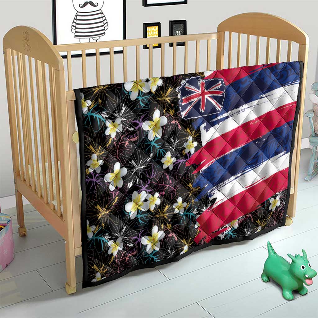 Hawaiian Flag Day Quilt Tropical Flowers and Leaves