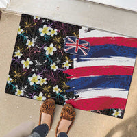 Hawaiian Flag Day Rubber Doormat Tropical Flowers and Leaves LT03 - Polynesian Pride