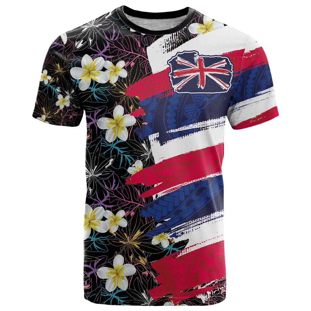 Hawaiian Flag Day T Shirt Tropical Flowers and Leaves