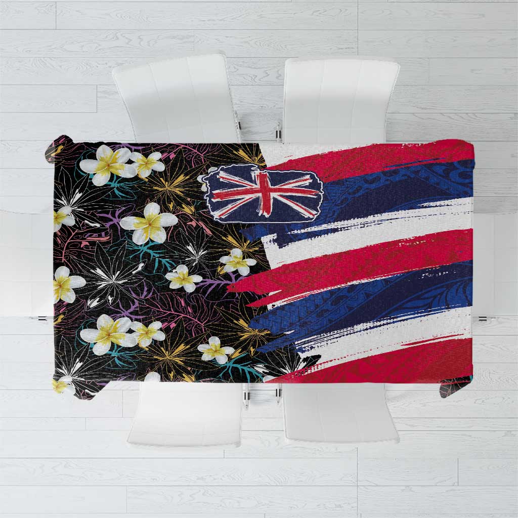 Hawaiian Flag Day Tablecloth Tropical Flowers and Leaves