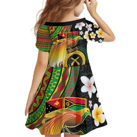 Vanuatu and Papua New Guinea Together Family Matching Off The Shoulder Long Sleeve Dress and Hawaiian Shirt Bird-of-paradise and Pig Tusk Melanesian Pattern
