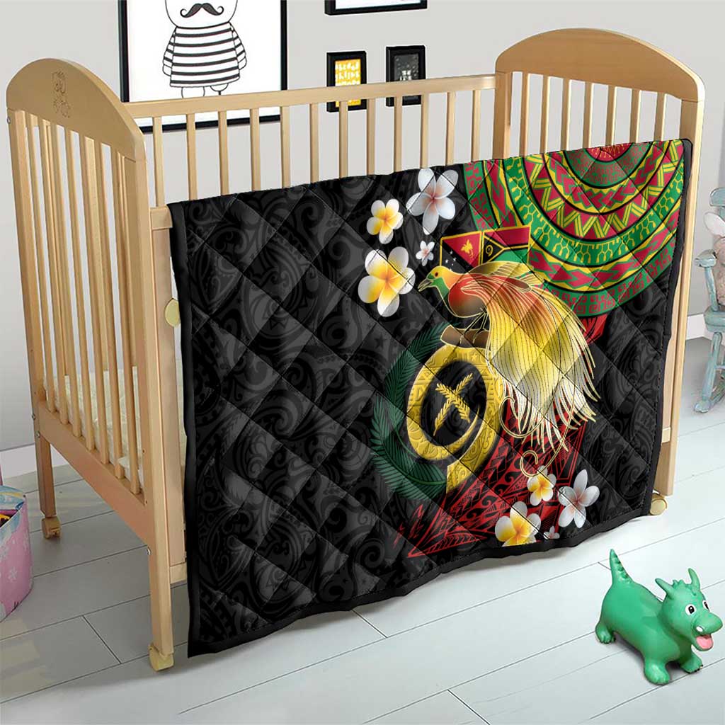 Vanuatu and Papua New Guinea Together Quilt Bird-of-paradise and Pig Tusk Melanesian Pattern