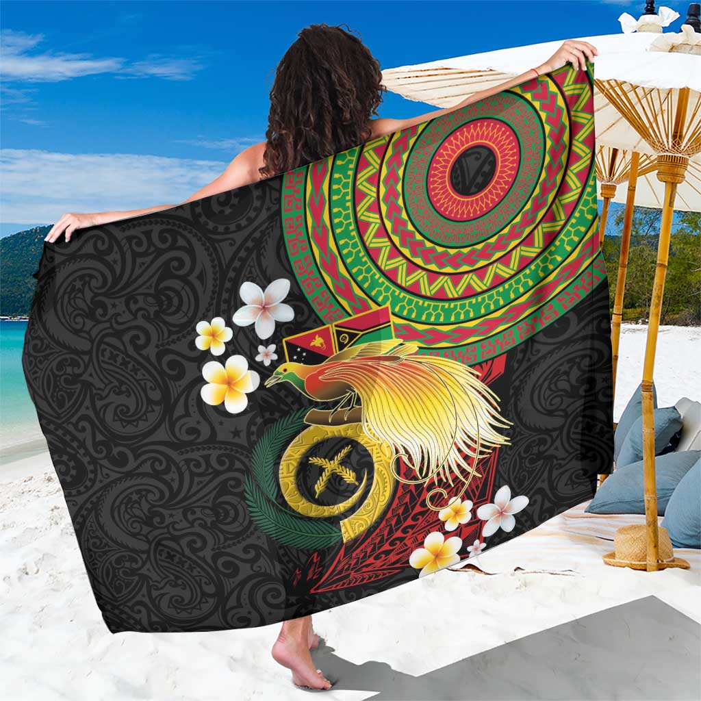 Vanuatu and Papua New Guinea Together Sarong Bird-of-paradise and Pig Tusk Melanesian Pattern
