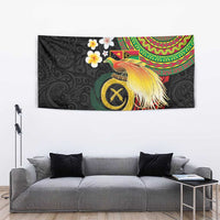 Vanuatu and Papua New Guinea Together Tapestry Bird-of-paradise and Pig Tusk Melanesian Pattern