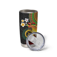 Vanuatu and Papua New Guinea Together Tumbler Cup Bird-of-paradise and Pig Tusk Melanesian Pattern