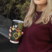 Vanuatu and Papua New Guinea Together Tumbler Cup Bird-of-paradise and Pig Tusk Melanesian Pattern