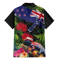 New Zealand Christmas Family Matching Mermaid Dress and Hawaiian Shirt Meri Kirihimete-Tuatara and Pohutukawa Black Color
