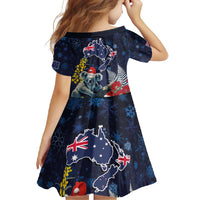 Australia and New Zealand Family Matching Long Sleeve Bodycon Dress and Hawaiian Shirt Merry Christmas-Tuatara and Koala with Plants Xmas Style