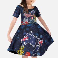 Australia and New Zealand Family Matching Tank Maxi Dress and Hawaiian Shirt Merry Christmas-Tuatara and Koala with Plants Xmas Style