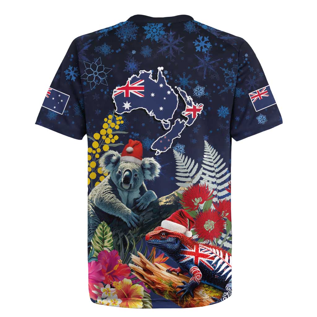 Australia and New Zealand Rugby Jersey Merry Christmas-Tuatara and Koala with Plants Xmas Style