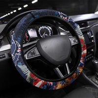 Australia and New Zealand Steering Wheel Cover Merry Christmas-Tuatara and Koala with Plants Xmas Style