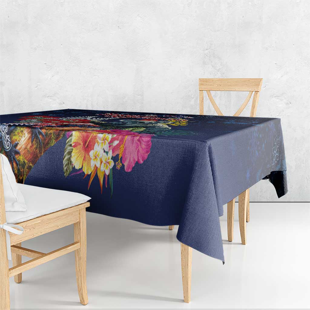 Australia and New Zealand Tablecloth Merry Christmas-Tuatara and Koala with Plants Xmas Style