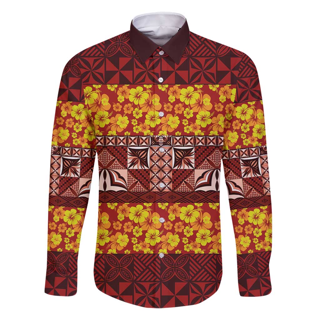 Samoa Siapo and Tapa Family Matching Summer Maxi Dress and Hawaiian Shirt Pacific Tribal Pattern with Hibiscus Striped Style