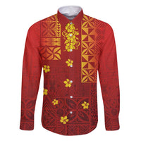 Samoa Tapa Pacific Tribal Pattern Family Matching Off Shoulder Maxi Dress and Hawaiian Shirt Hibiscus and Plumeria