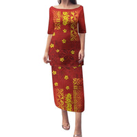 Samoa Tapa Pacific Tribal Pattern Family Matching Puletasi and Hawaiian Shirt Hibiscus and Plumeria