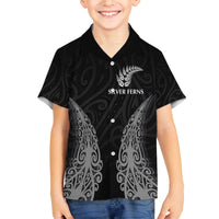 New Zealand Netball Family Matching Off The Shoulder Long Sleeve Dress and Hawaiian Shirt Koru and Maori Tattoo Jersey