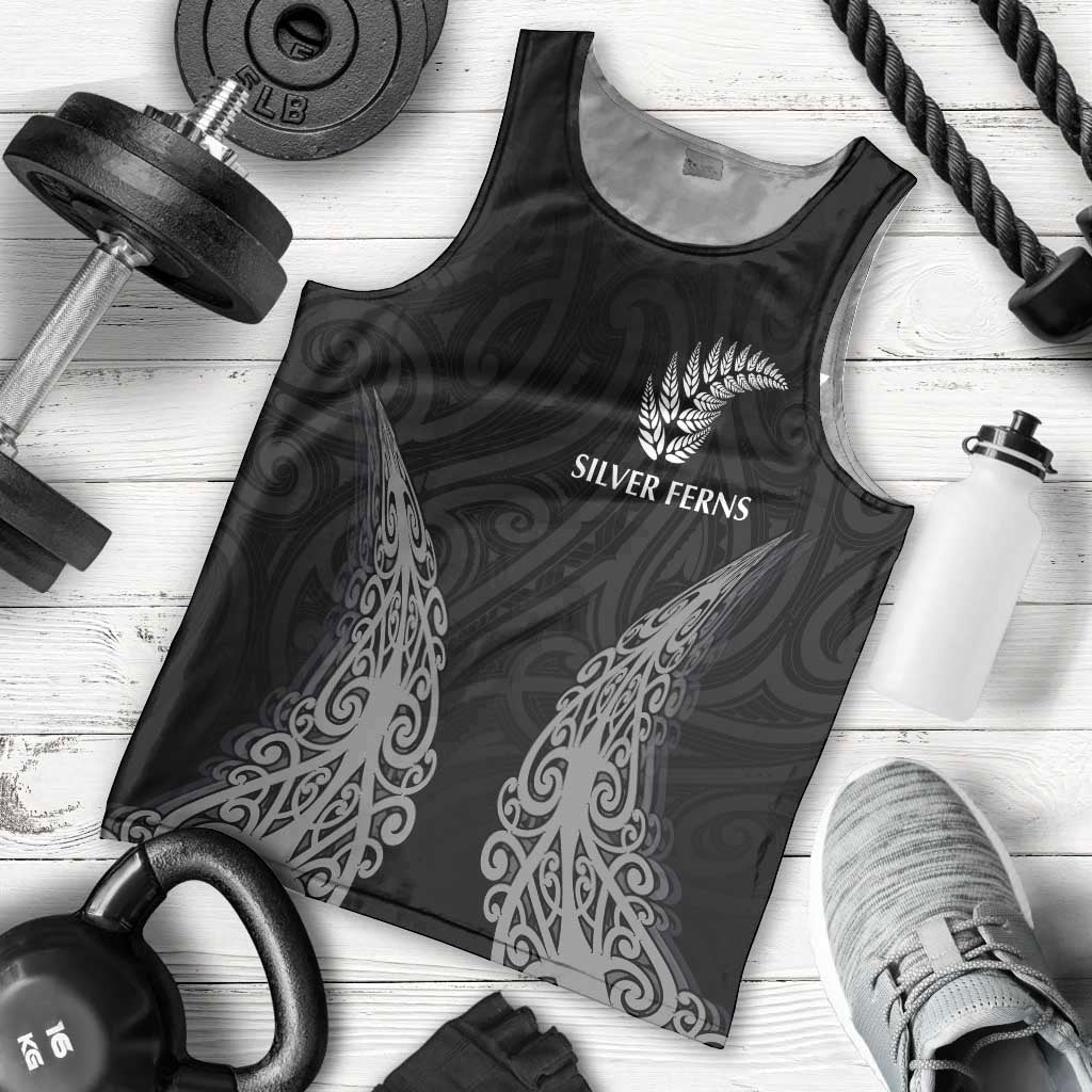 New Zealand Netball Men Tank Top Koru and Maori Tattoo Jersey