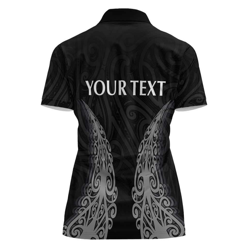 New Zealand Netball Women Polo Shirt Koru and Maori Tattoo Jersey