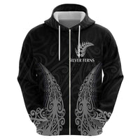 New Zealand Netball Zip Hoodie Koru and Maori Tattoo Jersey