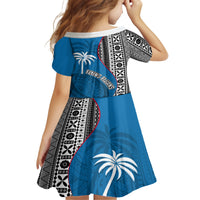 fiji-rugby-kid-short-sleeve-dress-coat-of-arms-palm-tree-mix-polynesia-tapa-pattern