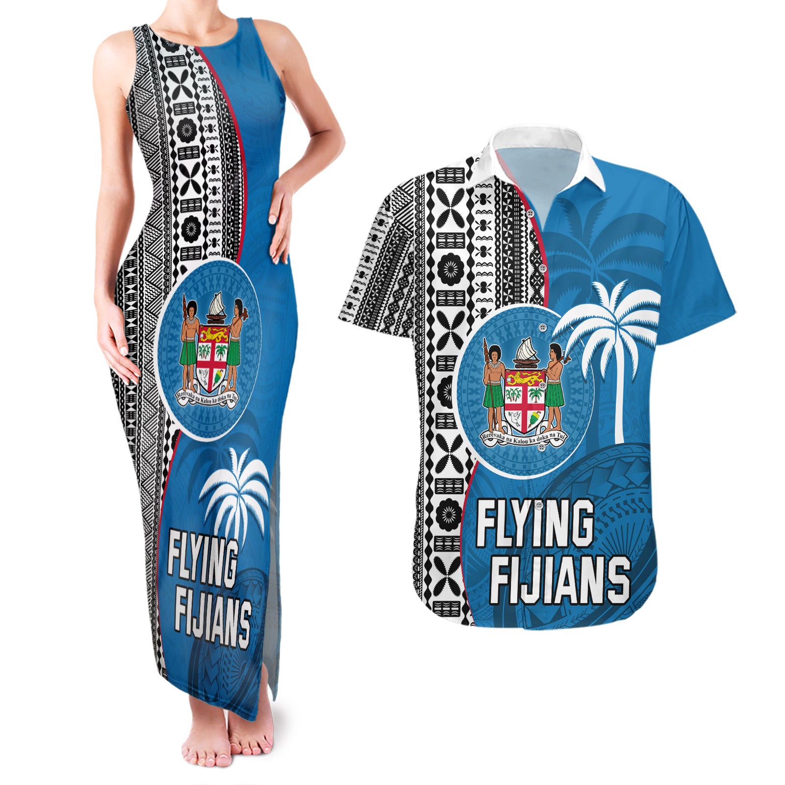 custom-fiji-rugby-couples-matching-tank-maxi-dress-and-hawaiian-shirt-coat-of-arms-palm-tree-mix-polynesia-tapa-pattern