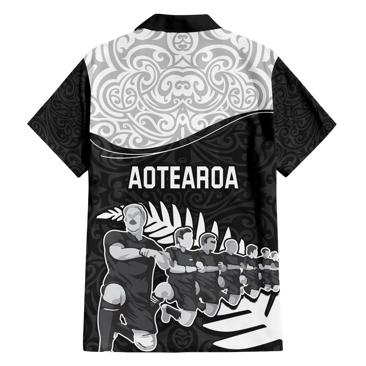 New Zealand World Cup 2023 Family Matching Off Shoulder Maxi Dress and Hawaiian Shirt Aotearoa Haka Rugby with Silver Fern Maori Ethnic Pattern LT03 - Polynesian Pride
