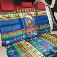 Solomon Islands Christmas Back Car Seat Cover Santa With Flag Of Solomon Polynesian Tribal Xmas Vibe
