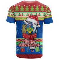 Solomon Islands Christmas T Shirt Santa With Flag Of Solomon Polynesian Tribal Xmas Vibe LT03 - Polynesian Pride