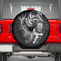 New Zealand Rugby Spare Tire Cover Maori Warrior Rugby with Silver Fern Sleeve Tribal Ethnic Style LT03 - Polynesian Pride
