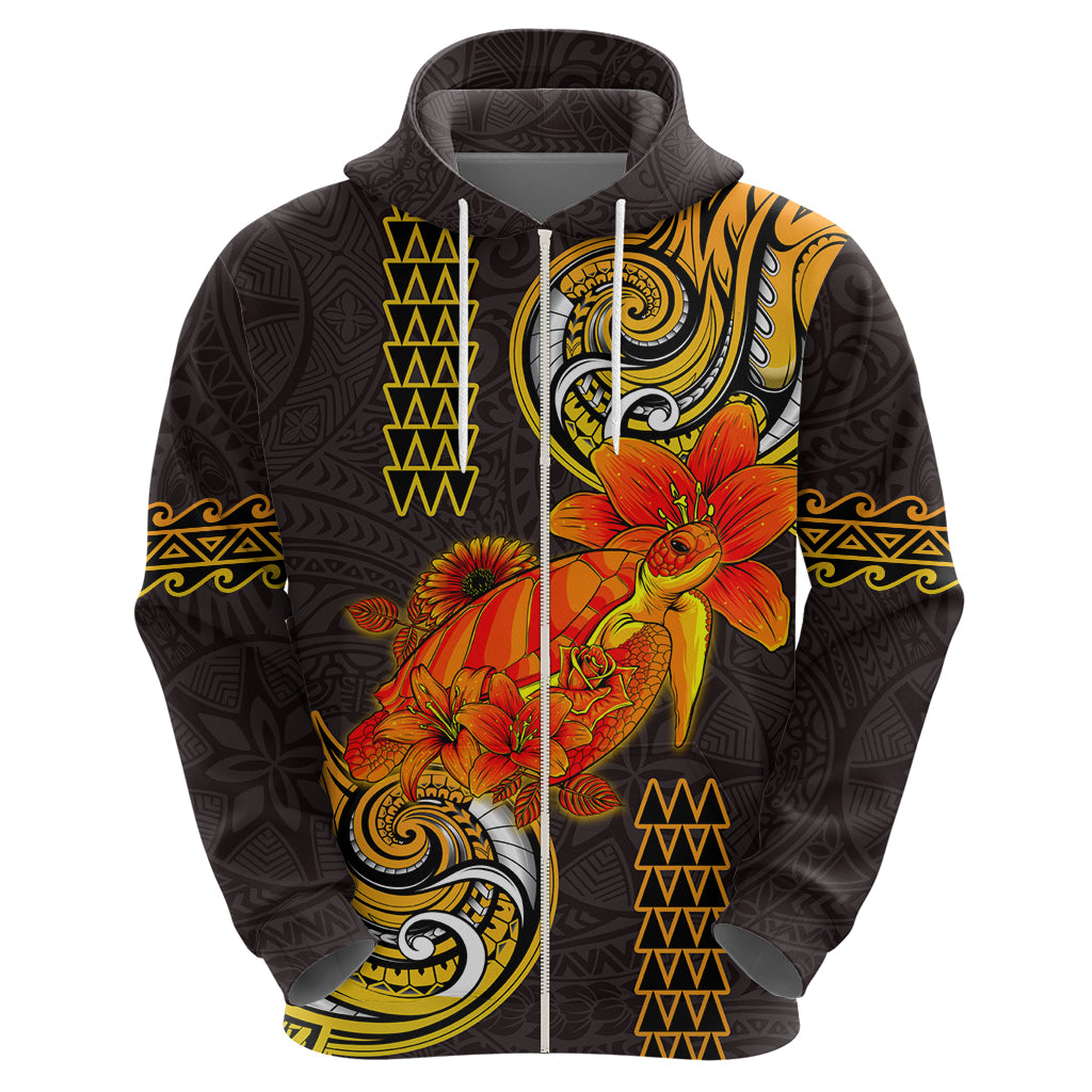 Hawaii Turtle Hibiscus Flower Hoodie Polynesian Tattoo LT03 - Polynesian Pride