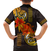Hawaii Turtle Hibiscus Flower Kid Hawaiian Shirt Polynesian Tattoo LT03 - Polynesian Pride