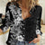 Hawaii Tropical Leaves and Flowers Women Casual Shirt Tribal Polynesian Pattern Black White Style LT03 Female Black - Polynesian Pride